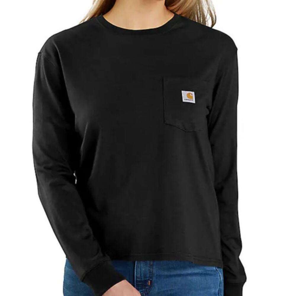 Carhartt Womens Black Loose Fit Long Sleeve Tee Large